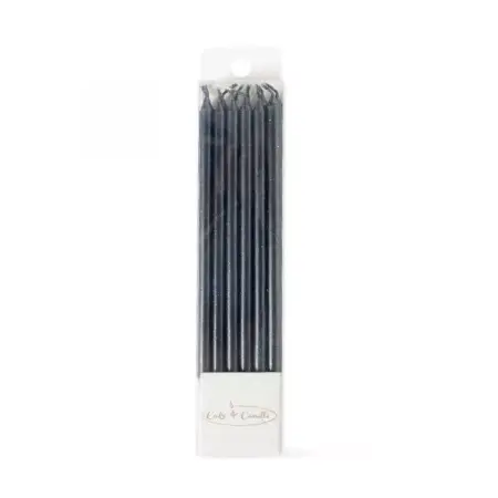 Cake and Candle 12cm tall candles- Black Cake and Candle 12cm tall candles- Black