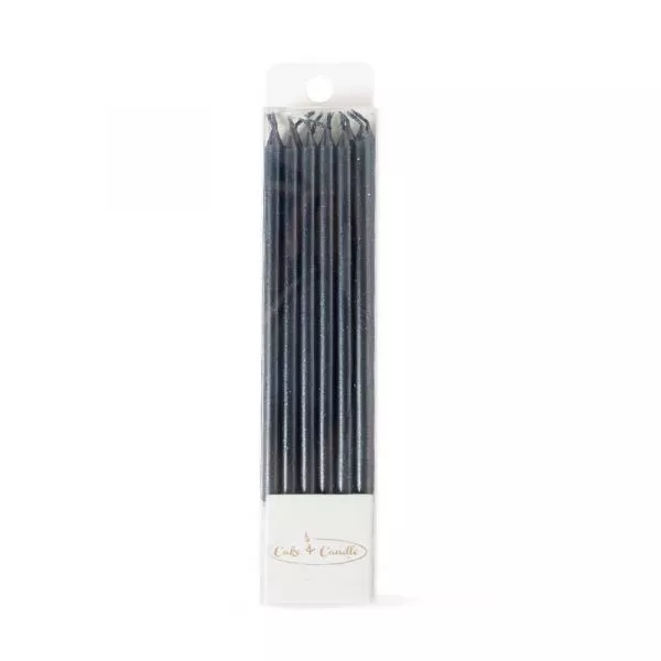 Cake and Candle 12cm tall candles- Black