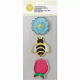 Daisy Bumblebee and Tulip Spring Cookie Cutter Set 3-Piece