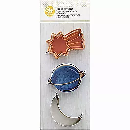 Outer Space Cookie Cutter Set (Shooting Star, Moon, Planet)