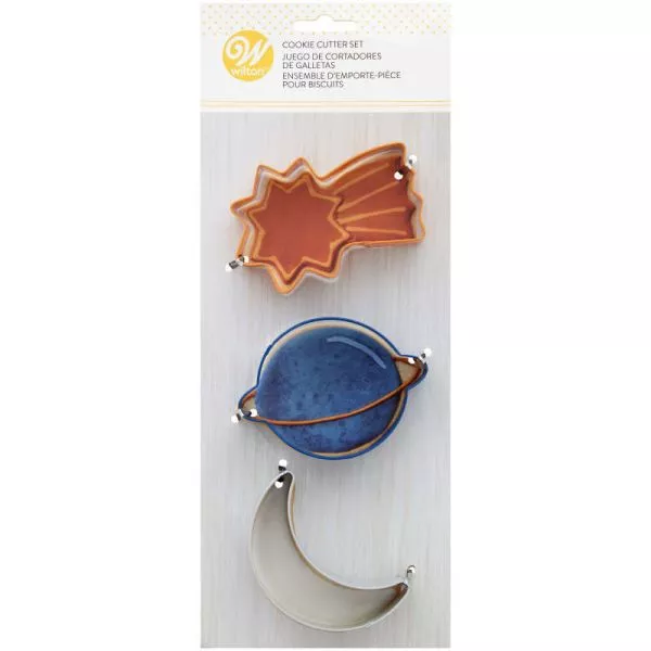 Wilton Outer Space Cookie Cutter Set Shooting Star Moon Planet