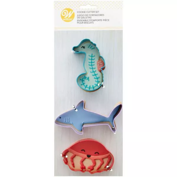 Under the Sea Cookie Cutter Set (Seahorse, Jellyfish, Shark)
