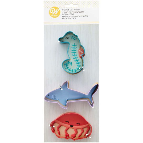 Shop Under the Sea Cookie Cutter Set (Seahorse, Jellyfish, Shark