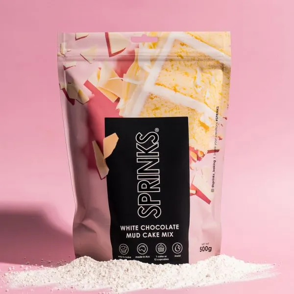 Sprinks White Chocolate Mud Cake Mix (500g)