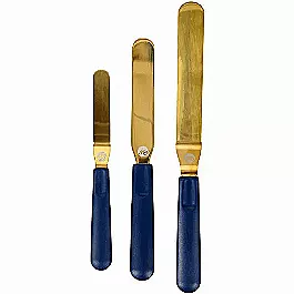 3 Piece Blue and Gold Spatula Set