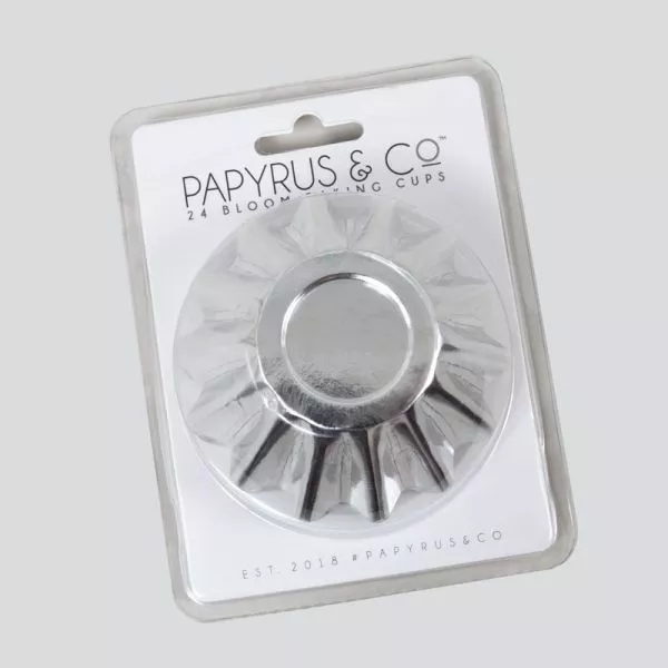 Papyrus and Co Glossy Silver Bloom Baking Cups