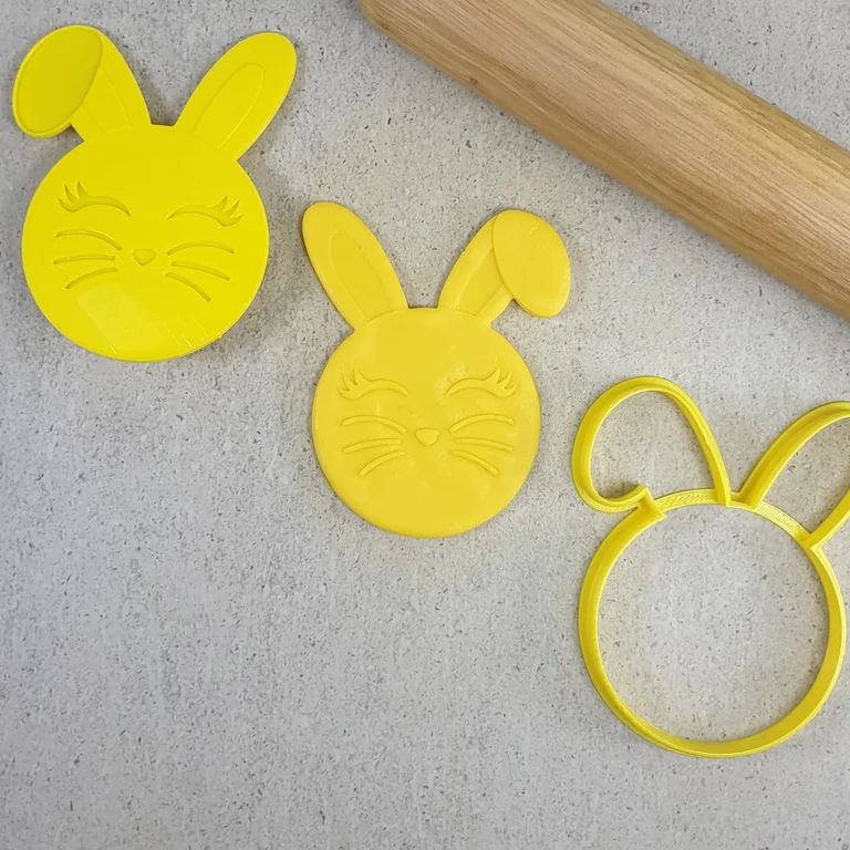 Custom Cookie Cutters Small Easter Bunny Debosser and Cutter Set