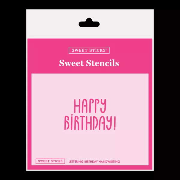 Sweet Sticks Lettering Birthday Handwriting Stencil