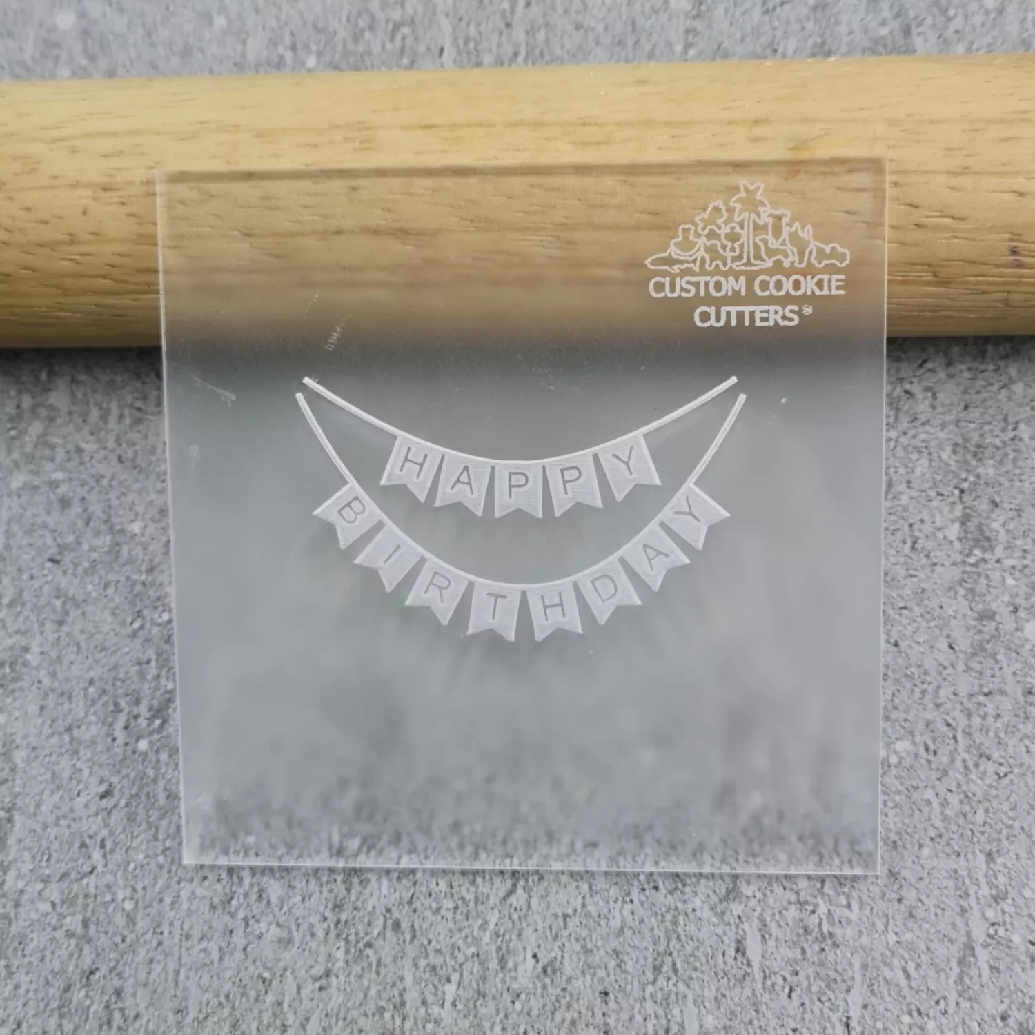 Custom Cookie Cutters Happy Birthday Bunting Debosser