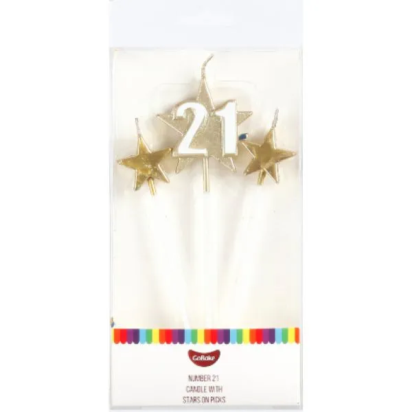 GoBake Number 21 Star Candle