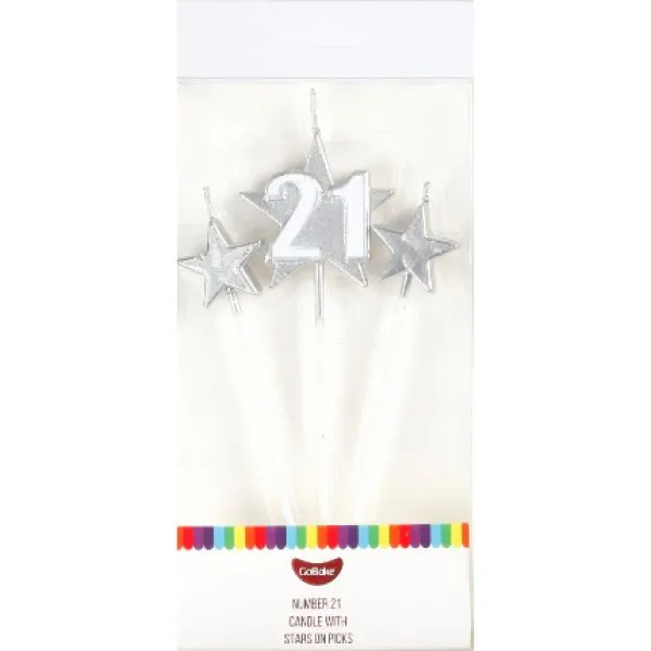 GoBake Number 21 Star Candle