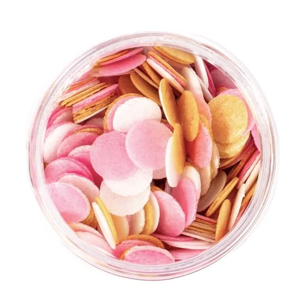 Pink White and Gold Wafer Confetti