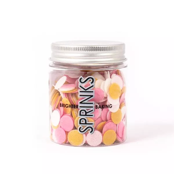 Pink White and Gold Wafer Confetti