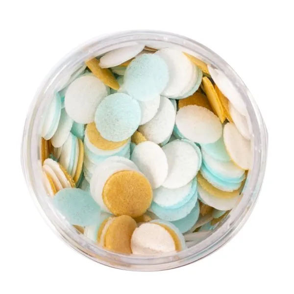 Blue White and Gold Wafer Confetti