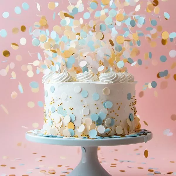 Blue White and Gold Wafer Confetti