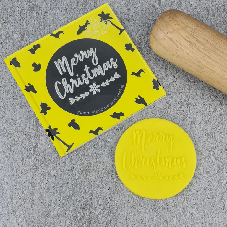 Custom Cookie Cutters Merry Christmas Debosser