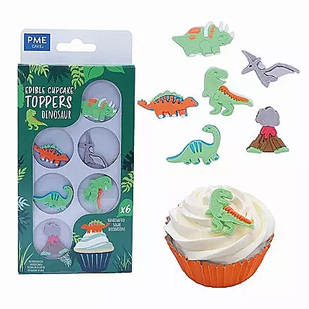 PME Edible Cupcake Toppers Dinosaur PME Edible Cupcake Toppers Dinosaur