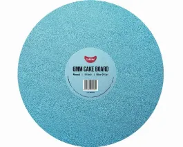 GoBake 10 Inch 6mm Round Blue Glitter Masonite Board