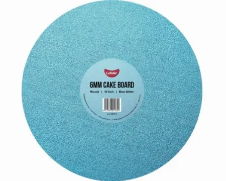 GoBake 10 Inch 6mm Round Blue Glitter Masonite Board