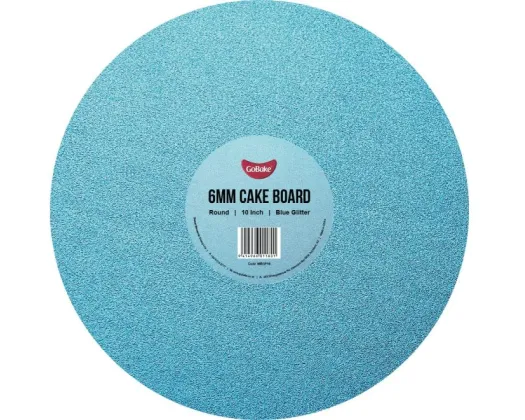 GoBake 10 Inch 6mm Round Blue Glitter Masonite Board