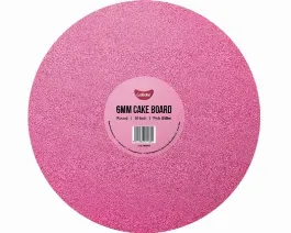 GoBake 10 Inch 6mm Round Pink Glitter Masonite Board