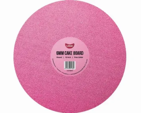 GoBake 10 Inch 6mm Round Pink Glitter Masonite Board