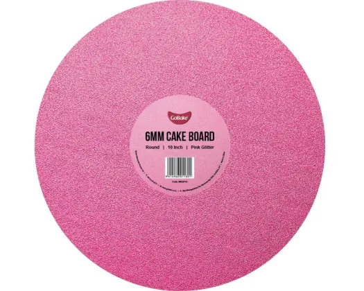 GoBake 10 Inch 6mm Round Pink Glitter Masonite Board