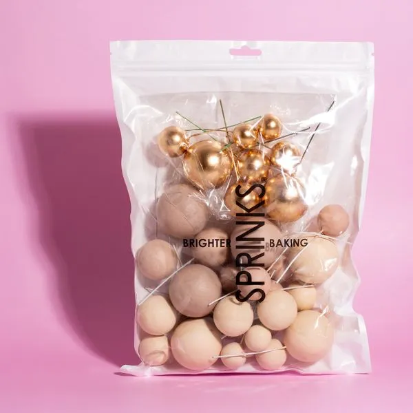 Sprinks -Champagne Gold Ball Toppers
