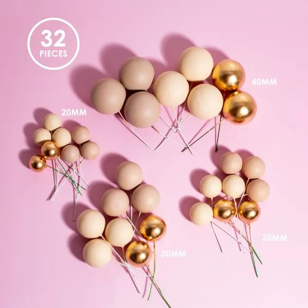 Sprinks -Champagne Gold Ball Toppers