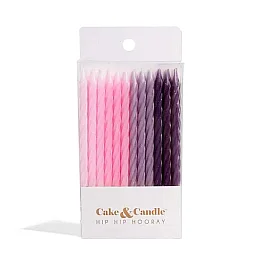 Cake & Candle Pink to Purple Spiral Candles