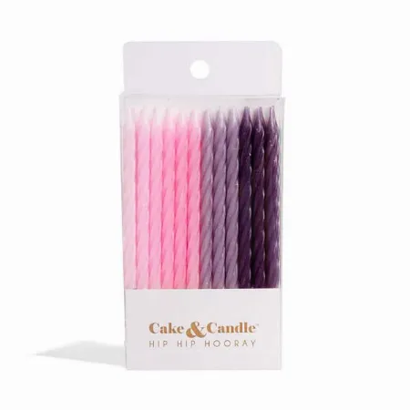 Cake & Candle Pink to Purple Spiral Candles