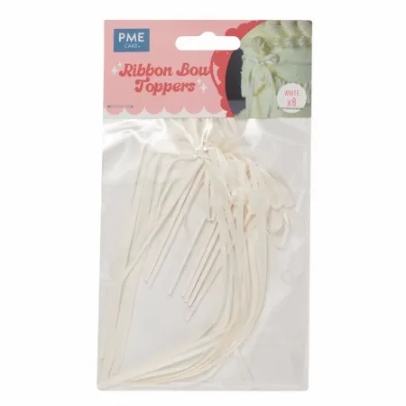PME Ribbon Bow Cake Toppers White