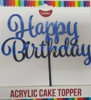 GoBake Blue Happy Birthday Topper
