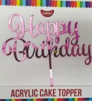 GoBake Pink Happy Birthday Topper