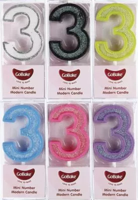 GoBake Mini Number 3 Candle