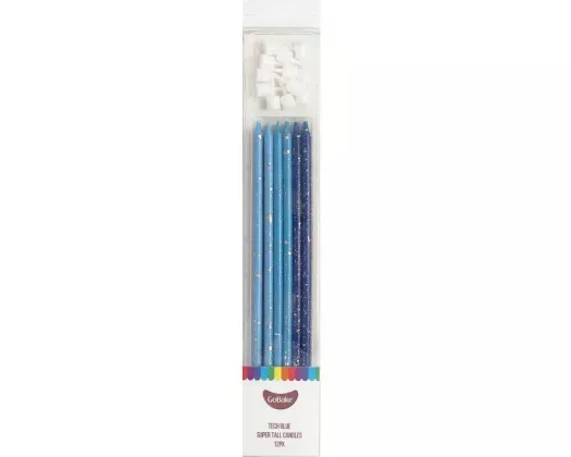 GoBake Ombre Tech Blue 18cm Candles