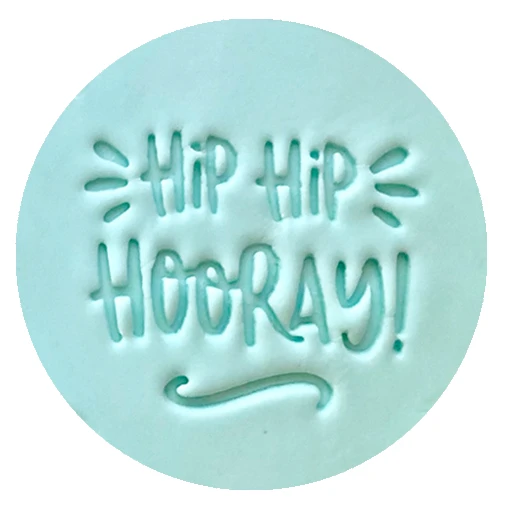 Custom Cookie Cutters Little Biskut Hip Hip Hooray! Embosser