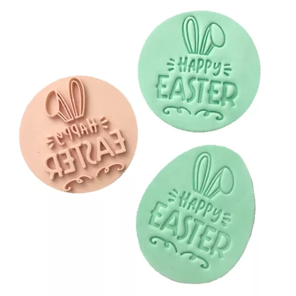Custom Cookie Cutters Happy Easter embosser