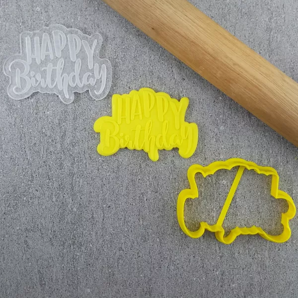 Custom Cookie Cutters Happy Birthday Cutter and Debosser