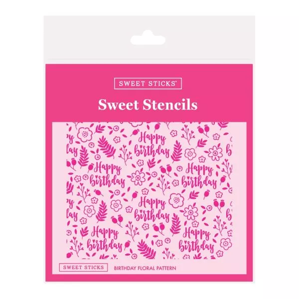 Sweet Sticks Birthday Floral Pattern Stencil