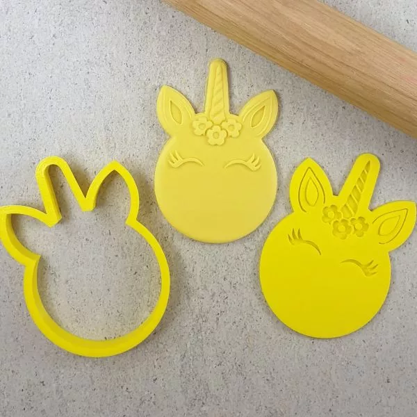 Custom Cookie Cutters Unicorn 3Dmbosser & Cutter Set
