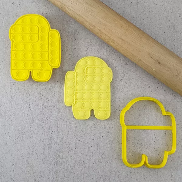 Custom Cookie Cutters Among Us Pop It Embosser and Cutter