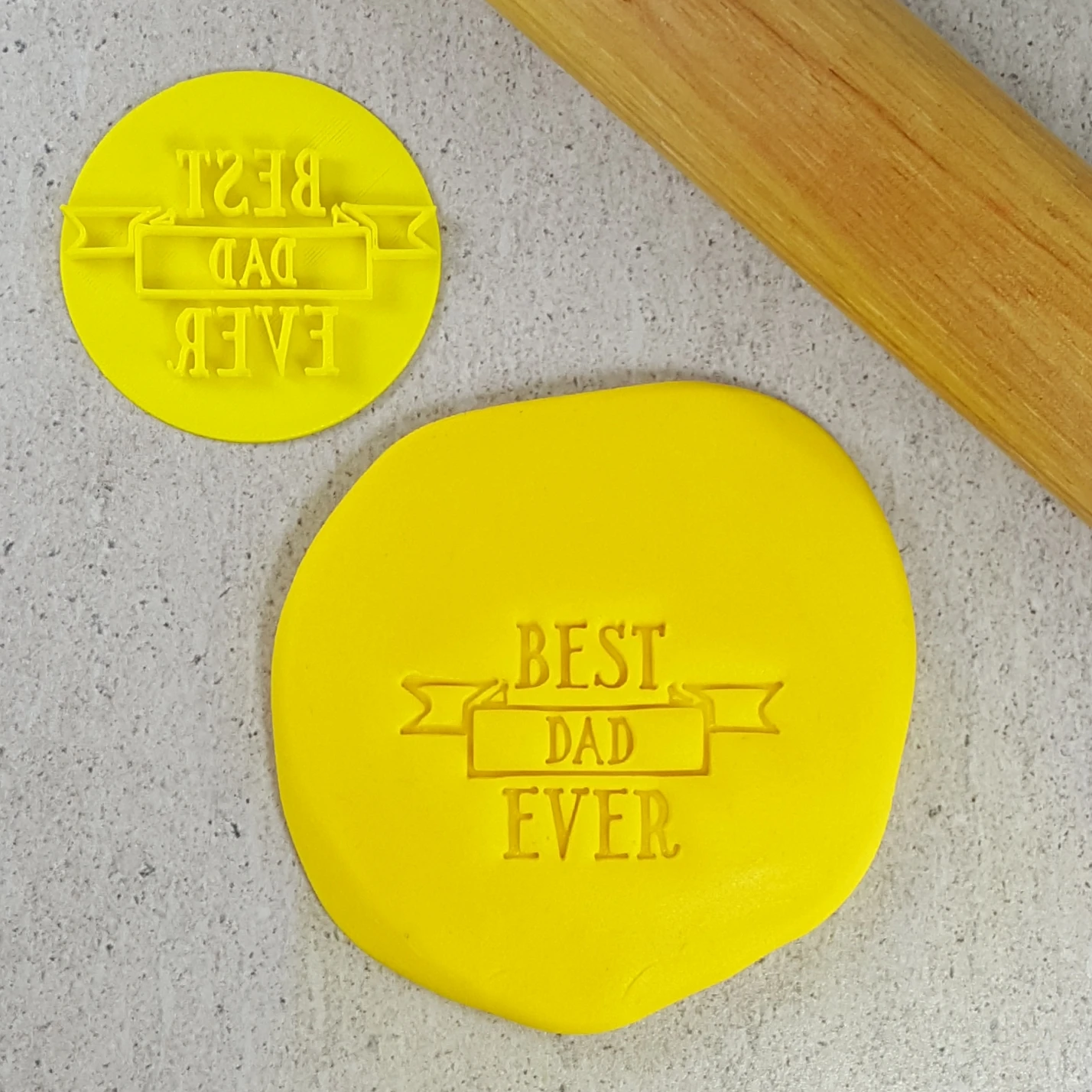 Custom Cookie Cutters Best Dad Ever Ribbon Embosser