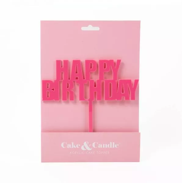 Bold Happy Birthday Topper - Pink