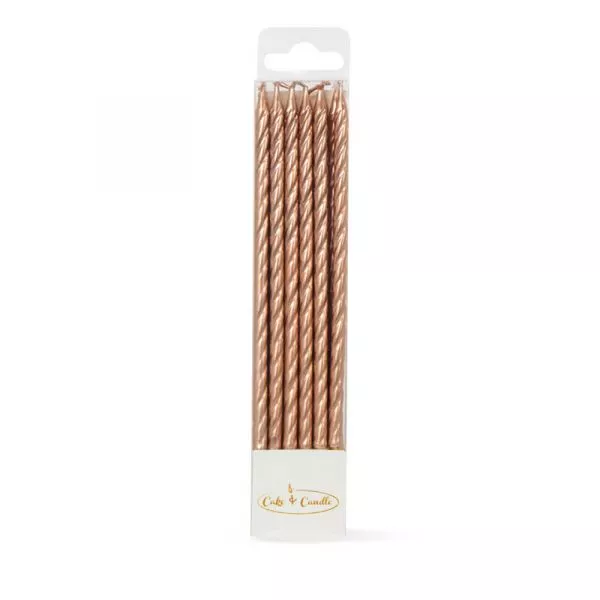 Cake and Candle Gold Spiral Candles