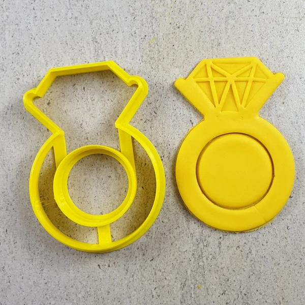 Custom Cookie Cutters Diamond Ring Embosser