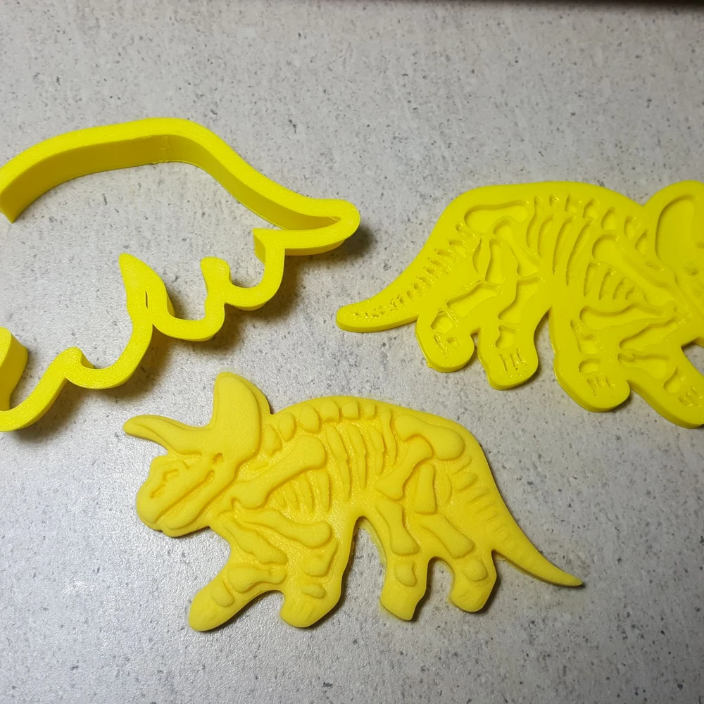 Custom Cookie Cutters Triceratops Fossil Bones 3Dmbosser & Cutter