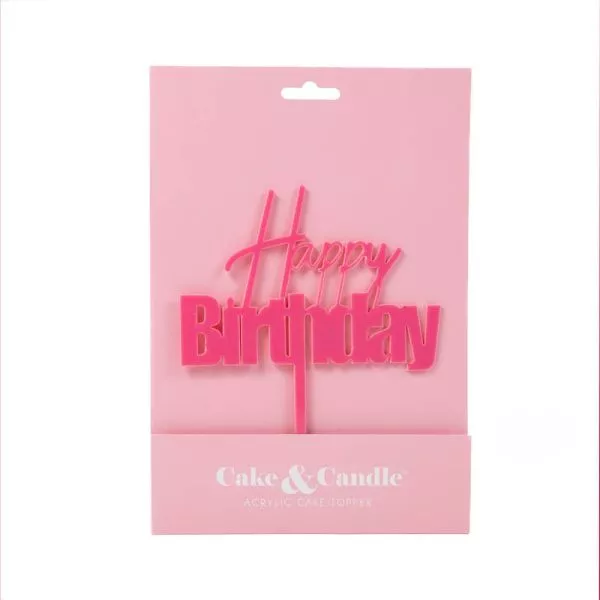 Fun Happy Birthday Topper - Pink