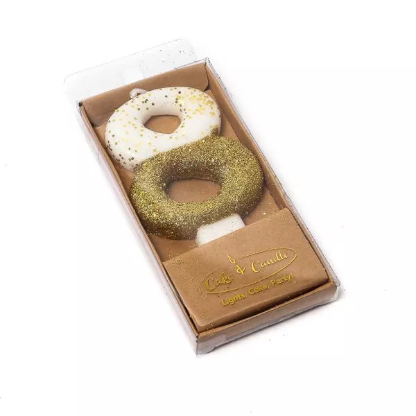 Cake and Candle 8cm Number 8 Glitter Dipped Candle