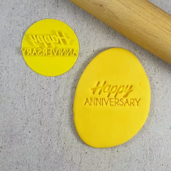 Custom Cookie Cutters Happy Anniversary Embosser